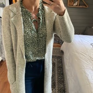 Blazer style sweater cardigan